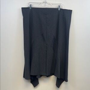 Lane Bryant Dark Gray and Purple Pinstripe Flowy Asymetrical Chic Skirt Size 20
